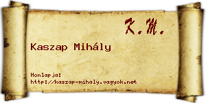 Kaszap Mihály névjegykártya