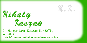 mihaly kaszap business card